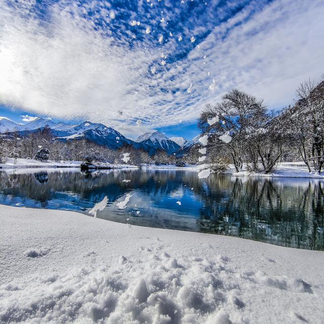 Base de loisirs à Agos dans la neige